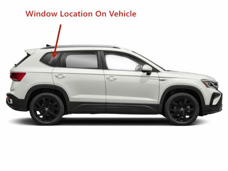 Tempered Partial Chrome Moulding Sytle Passenger Right Side Quater Window Quarter Glass Compatible with Volkswagen Taos 2022 Models