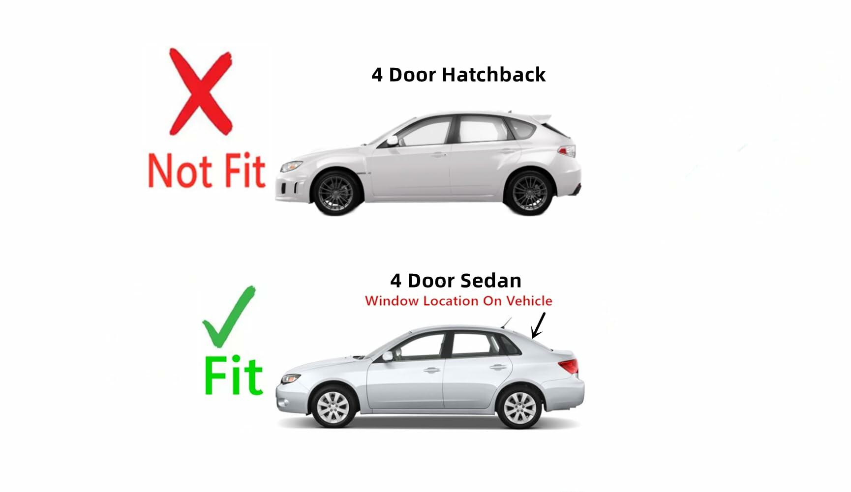 Heated Back Window Back Glass Compatible with Subaru Impreza 4 Door Sedan 2008-2011 Models / Impreza WRX 4 Door Sedan 2008-2014 Models