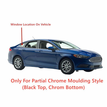 Chrome Moulding Passenger Right Side Quarter Window Quarter Glass Compatible with Ford Fusion 2013-2019 Fusion Hybrid Energi 2013-2020 Models