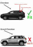 OE Chrome Moulding W/ Antenna Style Privacy Driver Left Side Quarter Window Glass Compatible with Jeep Cherokee 2014-2018 Models (Not For Grand Cherokee)