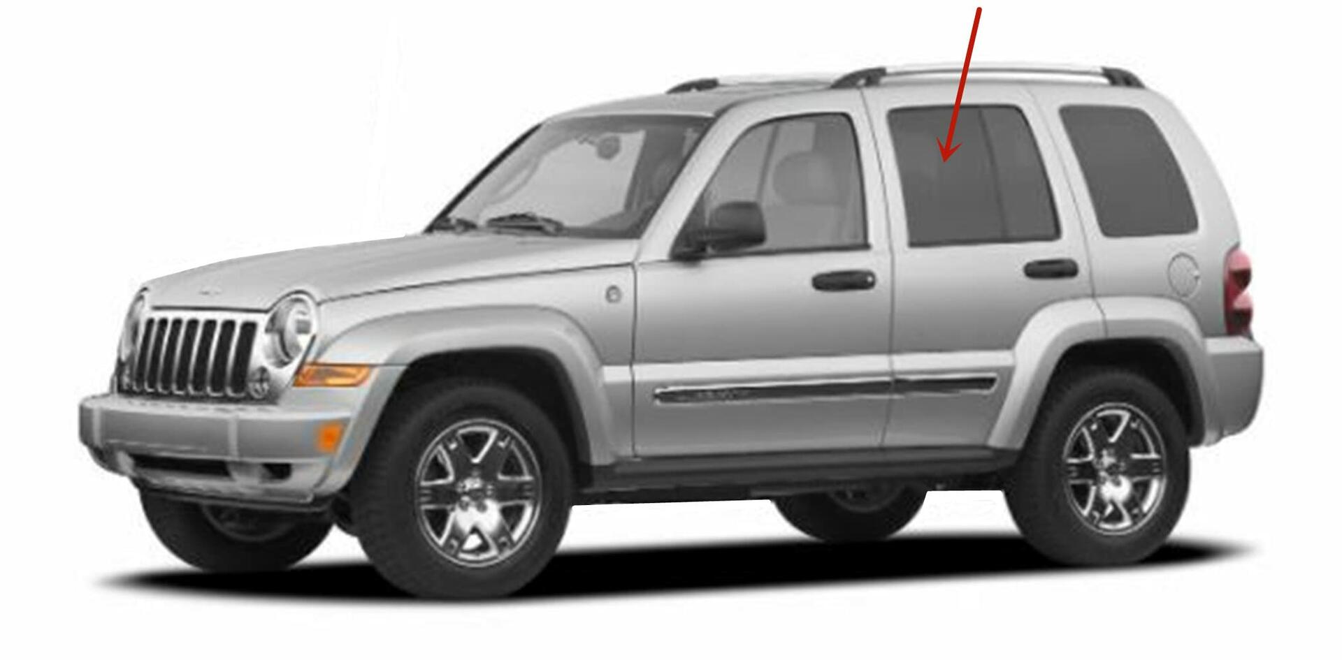 with Bottom Attachment Style Driver Left Side Rear Door Window Door Glass Compatible with Jeep Liberty 2002-2007 Models