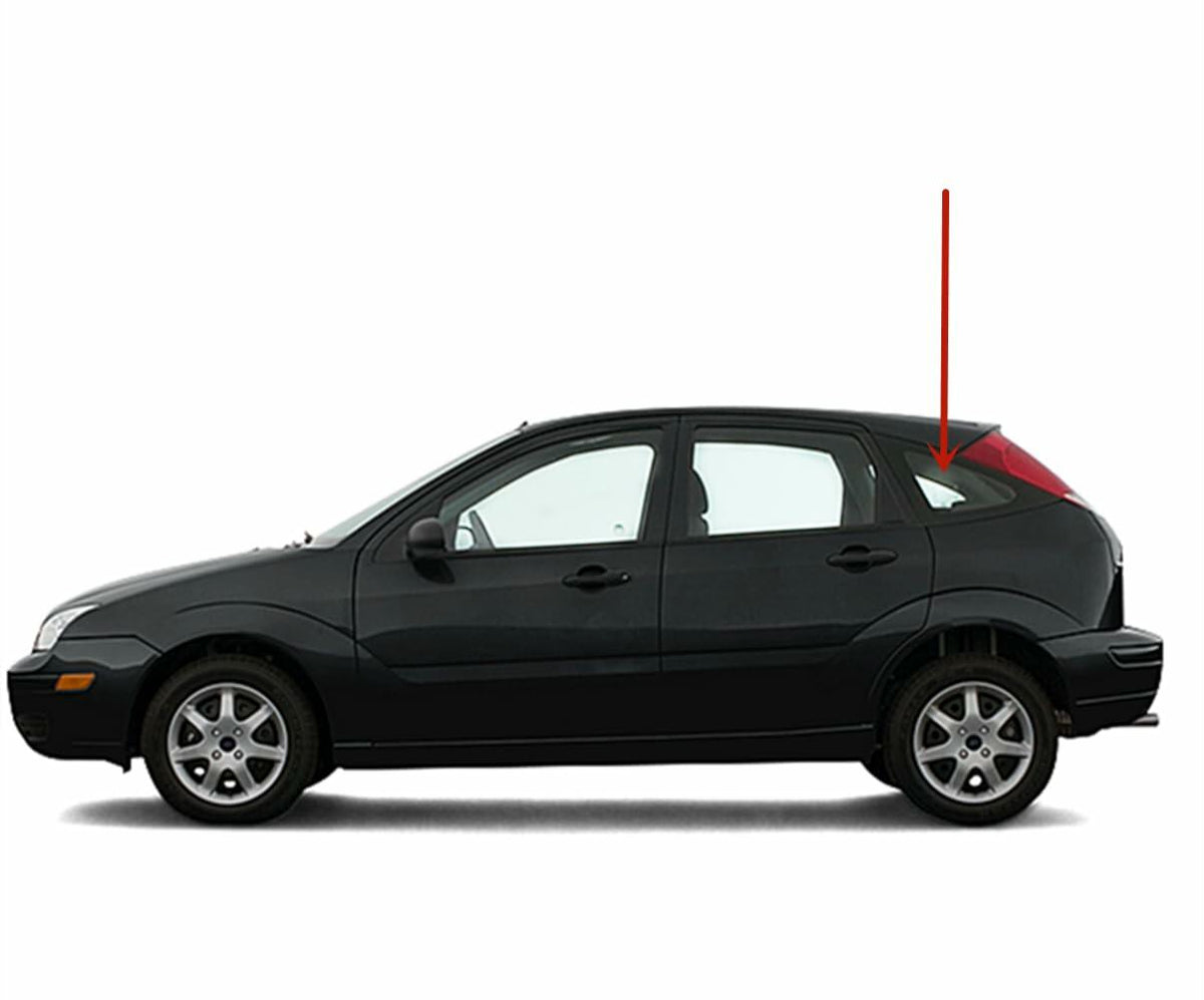 Driver Left Side Quarter Window Quarter Glass Compatible with Ford Focus 4 Door Hatchback 2002-2007 Models