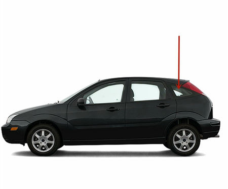 Driver Left Side Quarter Window Quarter Glass Compatible with Ford Focus 4 Door Hatchback 2002-2007 Models
