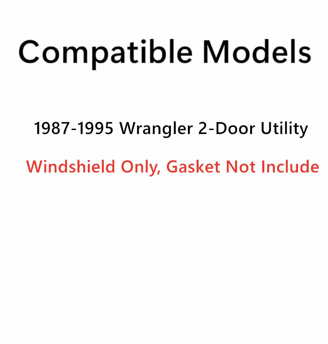 Laminated Front Windshield Window Glass Compatible with Jeep Wrangler 1987-1995 Models