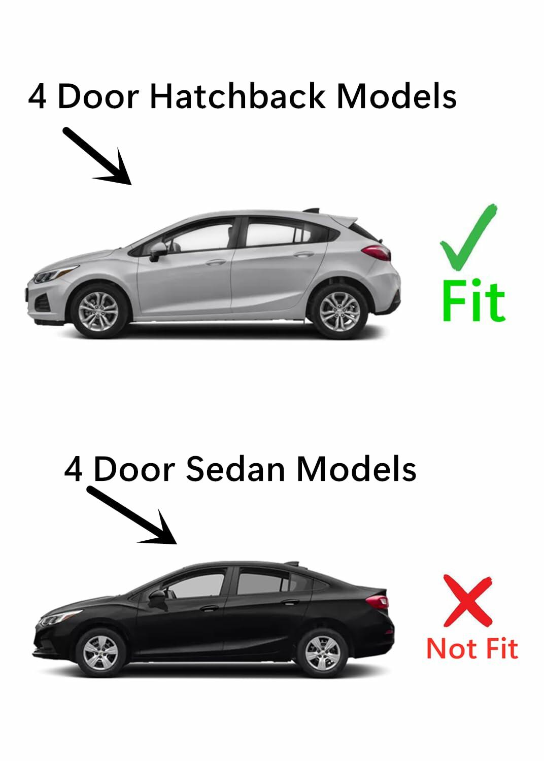 Heated w/ Antenna Back Window Back Glass Compatible with Chevrolet Cruze 4 Door Hatchback 2017-2019 Models