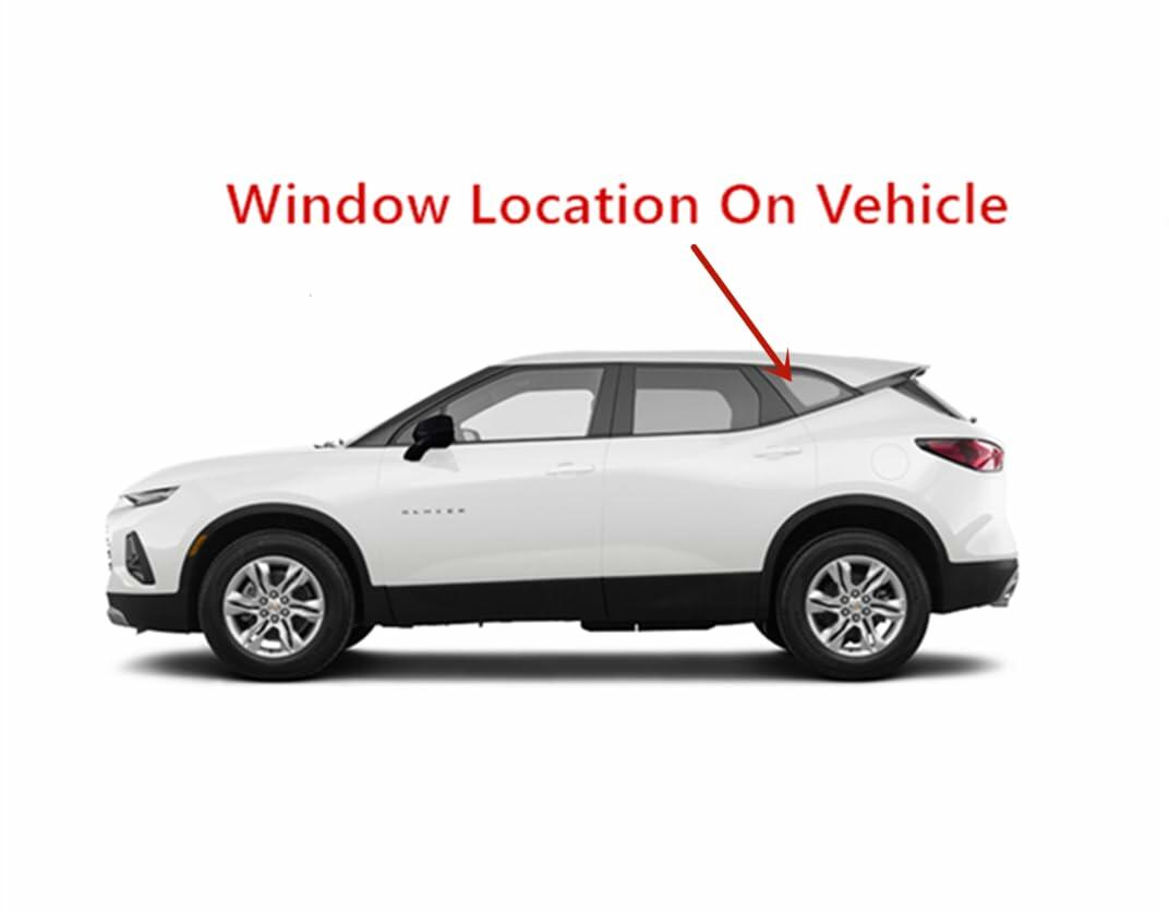 Tempered Driver Left Side Rear Quarter Window Quarter Glass Compatible with Chevrolet Blazer 2019-2026 Models (Not For Blazer EV)