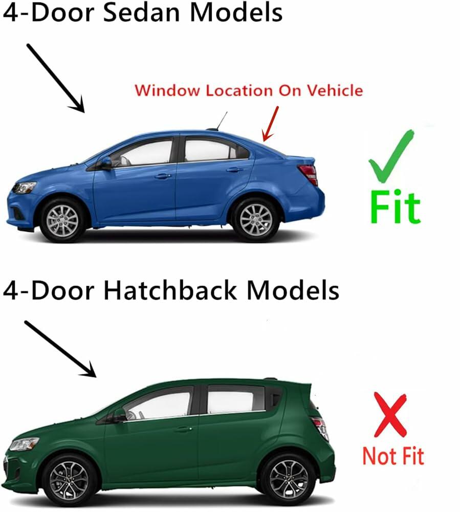 Heated Tempered Rear Back Window Back Glass Compatible with Chevrolet Sonic 4-Door Sedan 2012-2020 Models (Not For Sonic Hatchback)