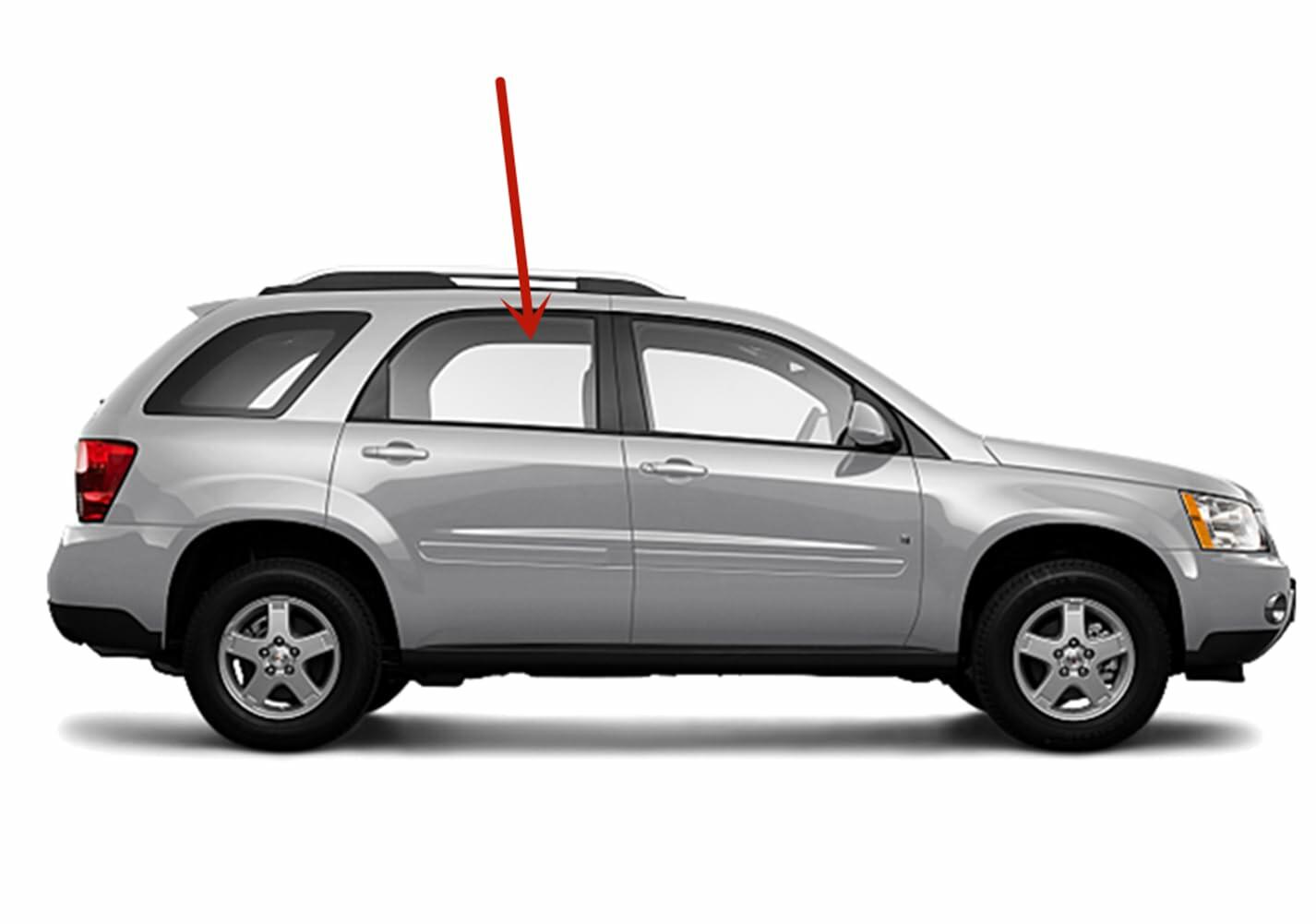 Tempered Clear Passenger Right Side Rear Door Window Door Glass Compatible with Pontiac Torrent/Chevrolet Equinox 2005-2009 Models