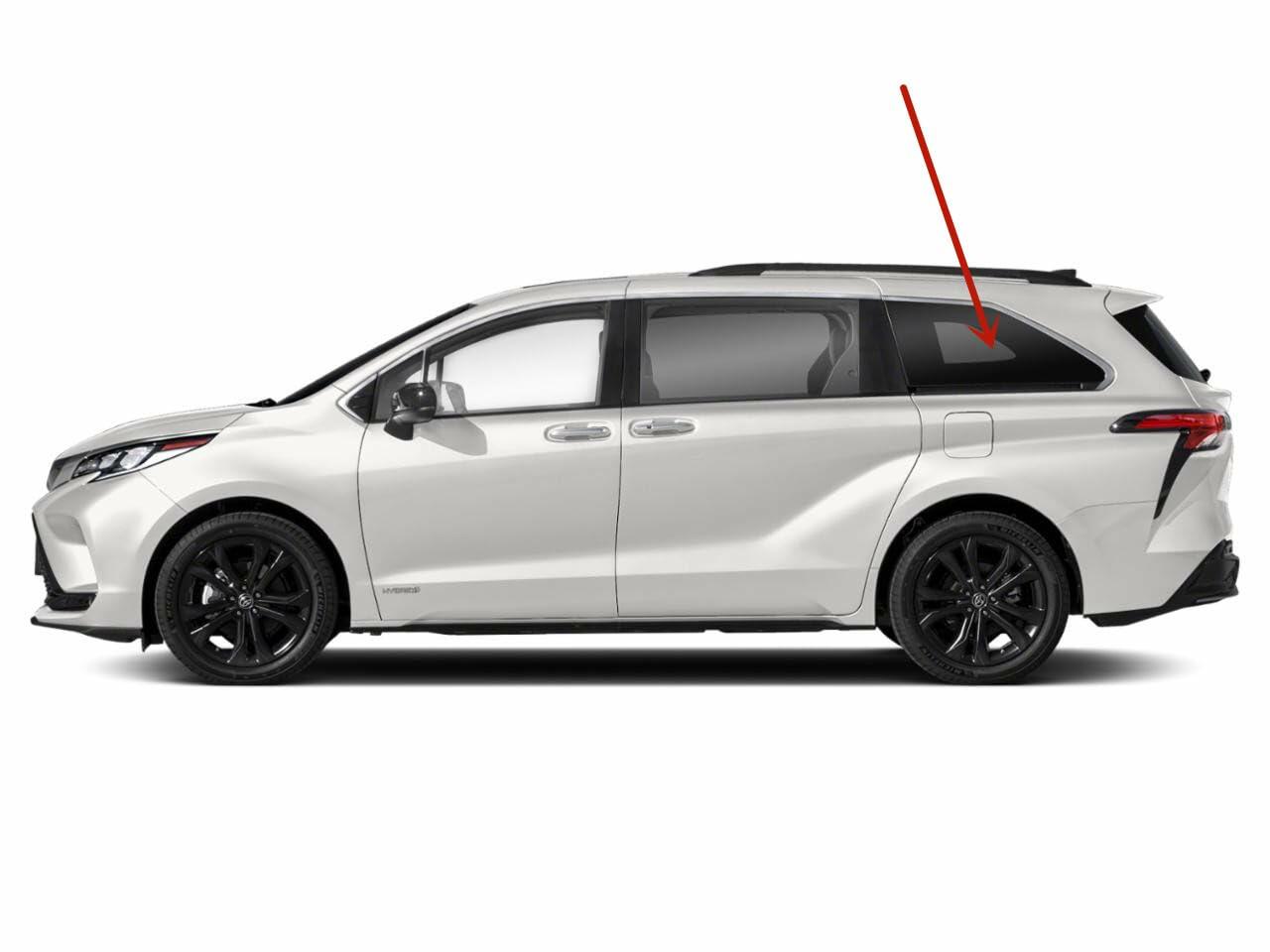 Tempered Driver Left Side Quarter Window Quarter Glass Compatible with Toyota Sienna 2021-2025 Models