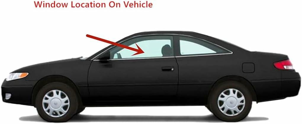 Clips Included Tempered Driver Left Side Door Window Door Glass Compatible with Toyota Solara 1999-2003 Models
