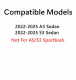 Tempered Passenger Right Side Rear Door Window Door Glass Compatible with Audi A3 / S3 4-Door Sedan 2022-2025 Model