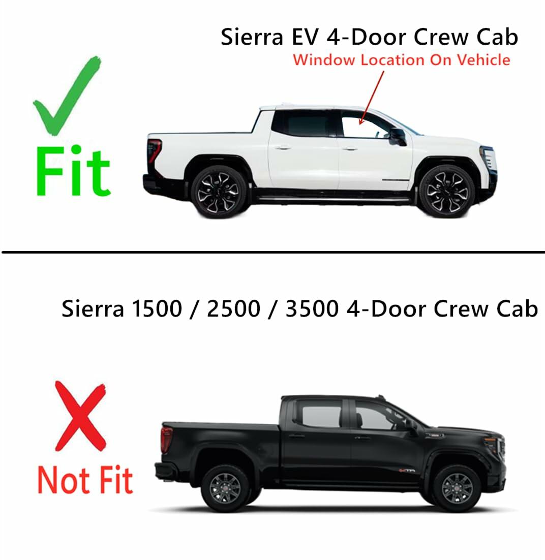 Laminated Passenger Right Side Front Door Window Door Glass Compatible with GMC Sierra EV 2024-2026 Models