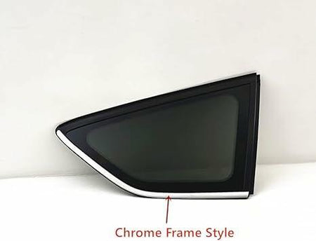 Tempered Passenger Right Side Rear Quarter Window Quarter Glass Chrome Frame Style Compatible with Ford Escape 2013-2019 Models