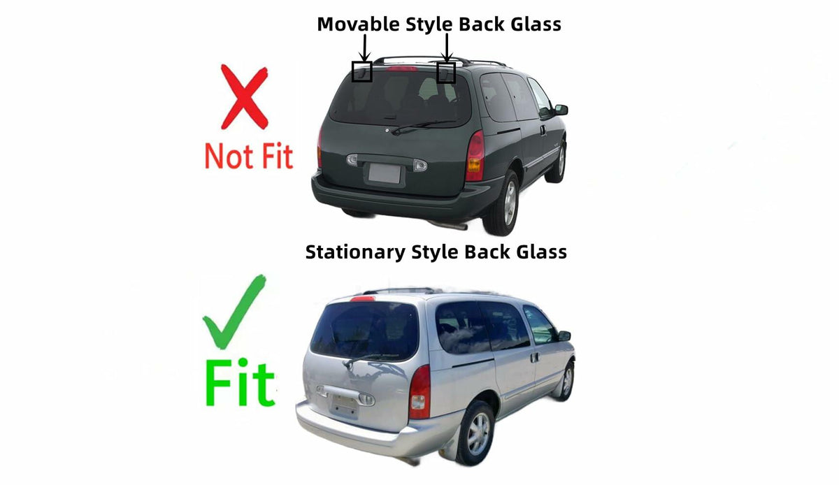 Stationary Heated Rear Back Tailgate Window Back Glass Compatible with Mercury Villager/Nissan Quest 1999-2002 Models