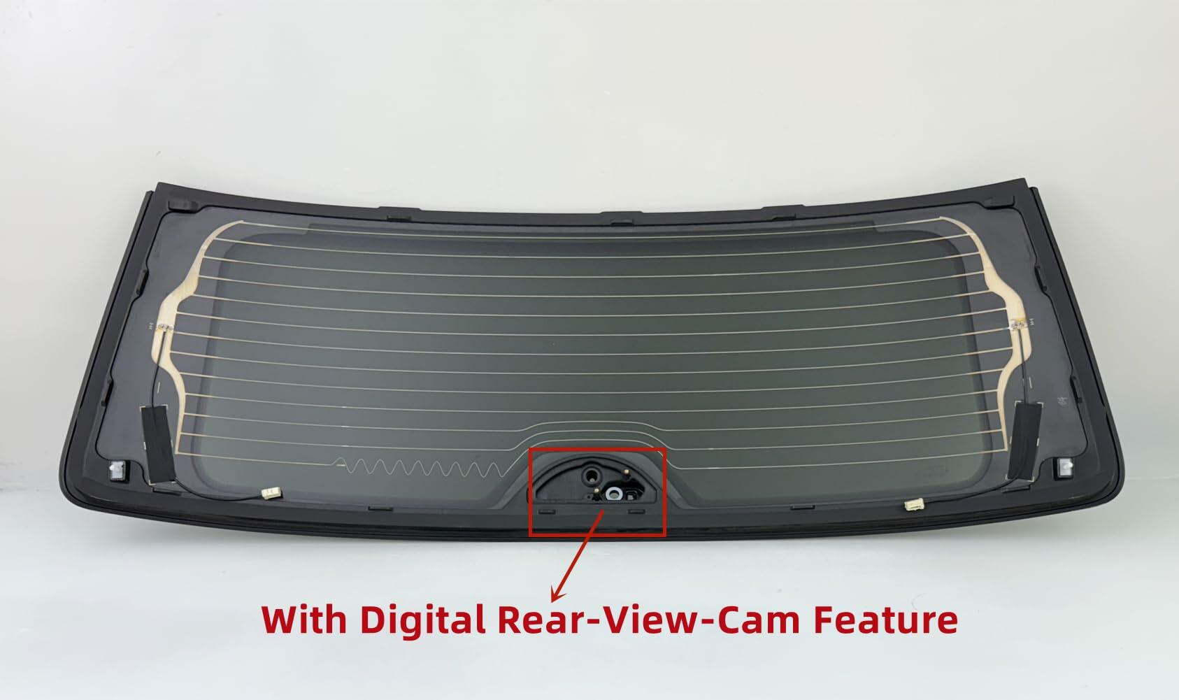 OEM Laminated Black Trim Heated Rear Back Tailgate Window Glass With Digital Rear-View-Cam Feature Compatible with Jeep Wagoneer / Wagoneer L / Grand Wagoneer / Grand Wagoneer L 2022-2025 Models