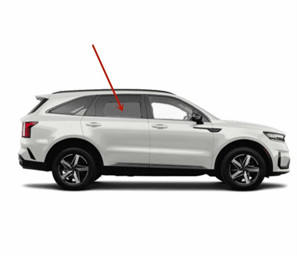 Tempered Passenger Right Side Rear Door Window Door Glass Compatible with Kia Sorento 2021-2026 Models
