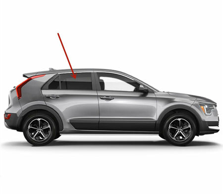Tempered Passenger Right Side Rear Door Window Door Glass Compatible with Kia Niro / Niro EV 2023-2026 Models