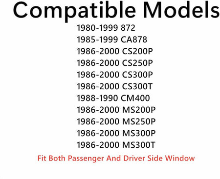 Tempered Passenger Right Or Driver Left Side Door Window Glass Compatible with Mack 872 CA878 CS200P CS250P CS300P CS300T CM400 MX200P MS250P MS300P MS300T 1986-2000 Models
