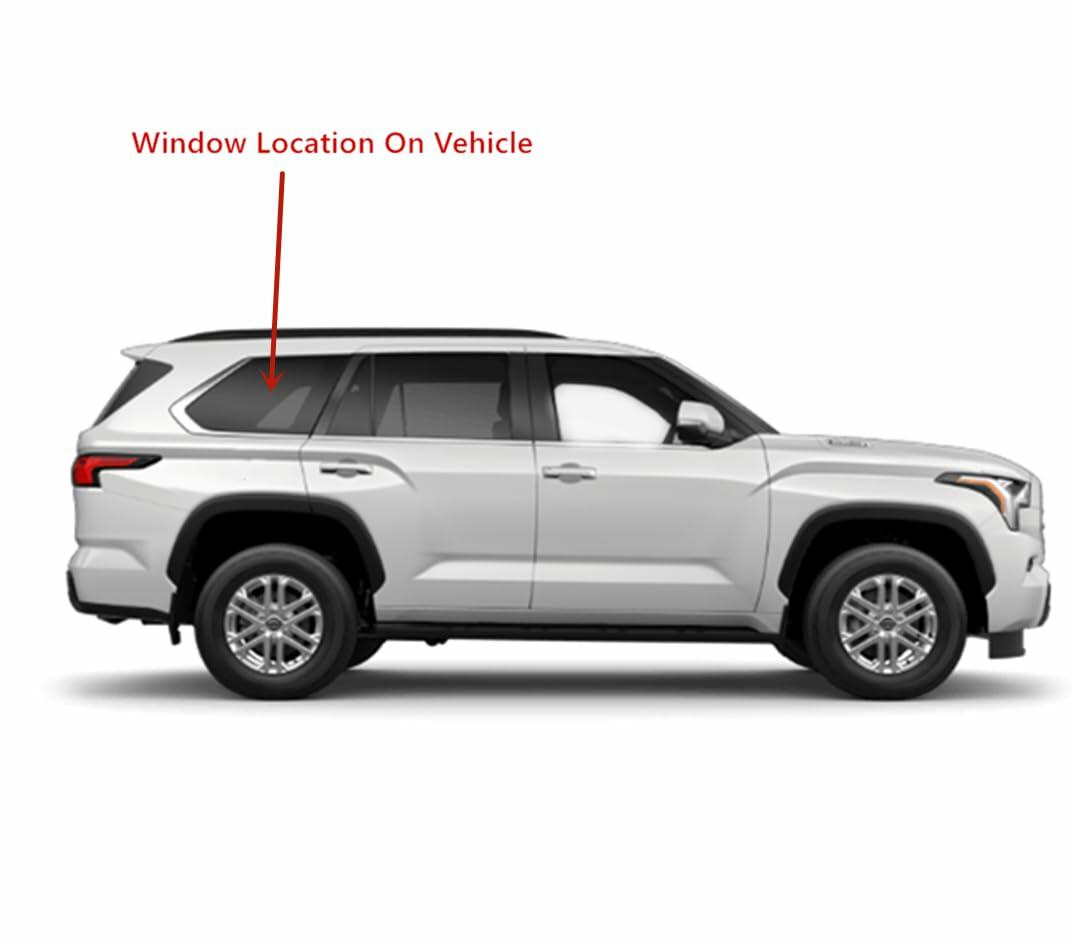 Chrome Moulding Passenger Right Side Quarter Window Quarter Glass Compatible with Toyota Sequoia 2023-2025 Models