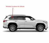 Chrome Moulding Passenger Right Side Quarter Window Quarter Glass Compatible with Toyota Sequoia 2023-2025 Models