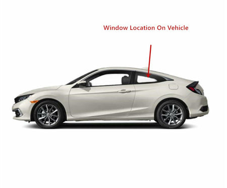 Tempered Driver Left Side Quarter Window Quarter Glass Compatible With Honda Civic 2-Door Coupe 2016-2021 Models (Not For 4-Door Models)