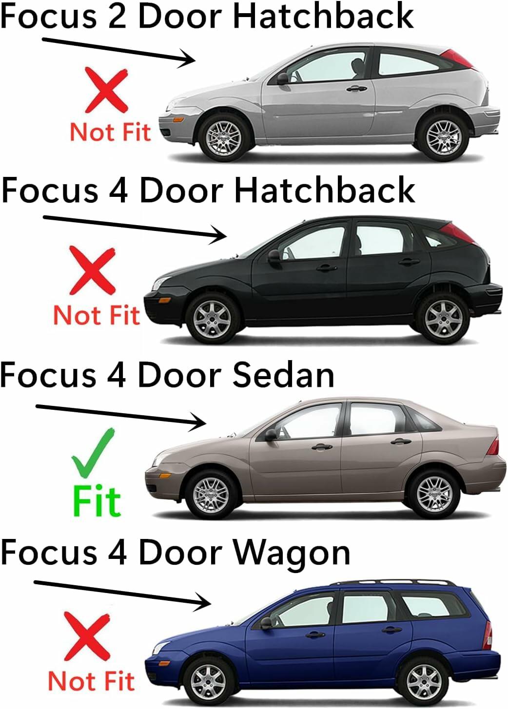 Privacy Driver Left Side Rear Quarter Window Quarter Glass Compatible with Ford Focus 4-Door Sedan 2000-2007 Models