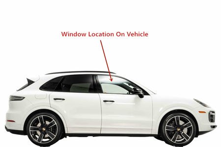 Tempered Passenger Right Side Front Door Window Glass Compatible with Porsche Cayenne SUV 2019-2024 Models (Not For Coupe)