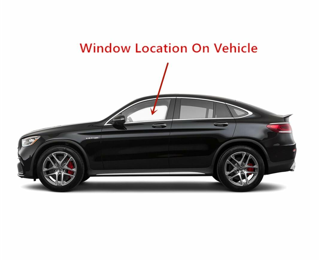 Tempered Driver Left Side Front Door Window Glass Compatible with Mercedes Benz GLC300 / GLC300e / GLC43 AMG / GLC63 AMG / GLC63 S AMG 4-Door Coupe 2017-2022 Models