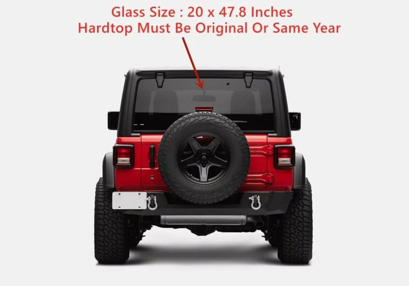 OE Heated Back Tailgate Window Back Glass Compatible with Jeep Wrangler 2011-2017 Models/Wrangler JK 2018 Models