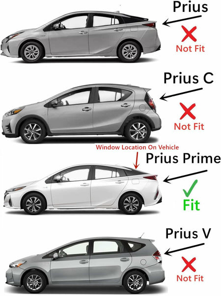 Heated Tempered Rear Back Window Back Glass Compatible with Toyota Prius Prime 2017-2022 Models (Not For Prius, Prius C, or Prius V)