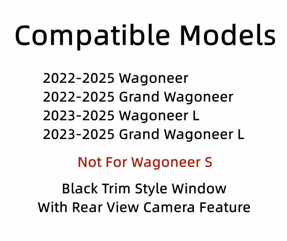 OEM Laminated Black Trim Heated Rear Back Tailgate Window Glass With Digital Rear-View-Cam Feature Compatible with Jeep Wagoneer / Wagoneer L / Grand Wagoneer / Grand Wagoneer L 2022-2025 Models
