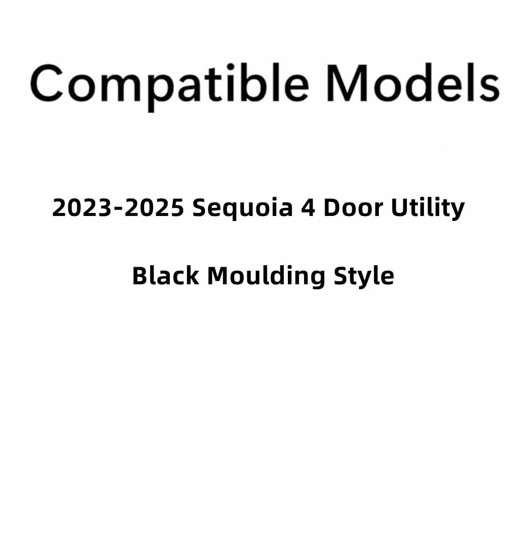 Black Moulding Passenger Right Side Quarter Window Quarter Glass Compatible with Toyota Sequoia 2023-2025 Models