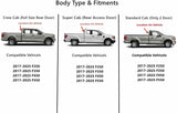 Stationary Heated Rear Back Window Back Glass Compatible with Ford F250 F350 F450 F550 2017-2026 Models (Not For F150, F650,Or F750)