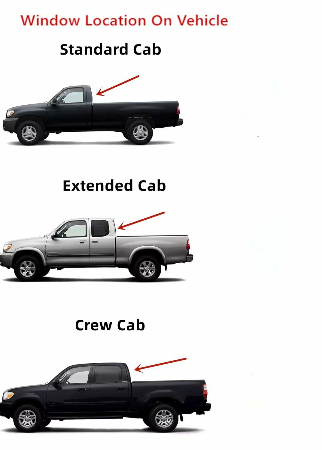 Clear Rear Manual Slider Window Back Glass Compatible with Toyota Tundra Pickup 2000-2006 Models