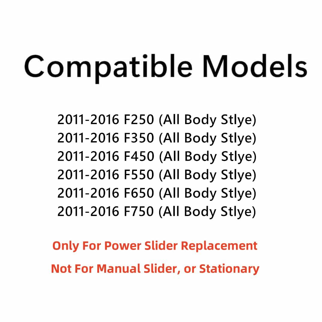 OE Heated Power Slider Back Window Glass Back Slider Compatible with Ford F250/F350/F450/F550/F650/F750 Pickup 2011-2016 Models