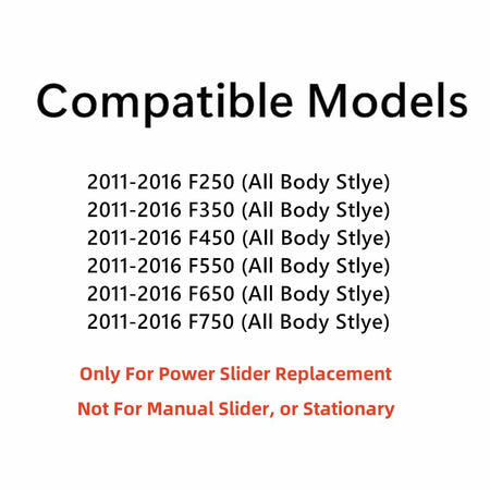OE Heated Power Slider Back Window Glass Back Slider Compatible with Ford F250/F350/F450/F550/F650/F750 Pickup 2011-2016 Models