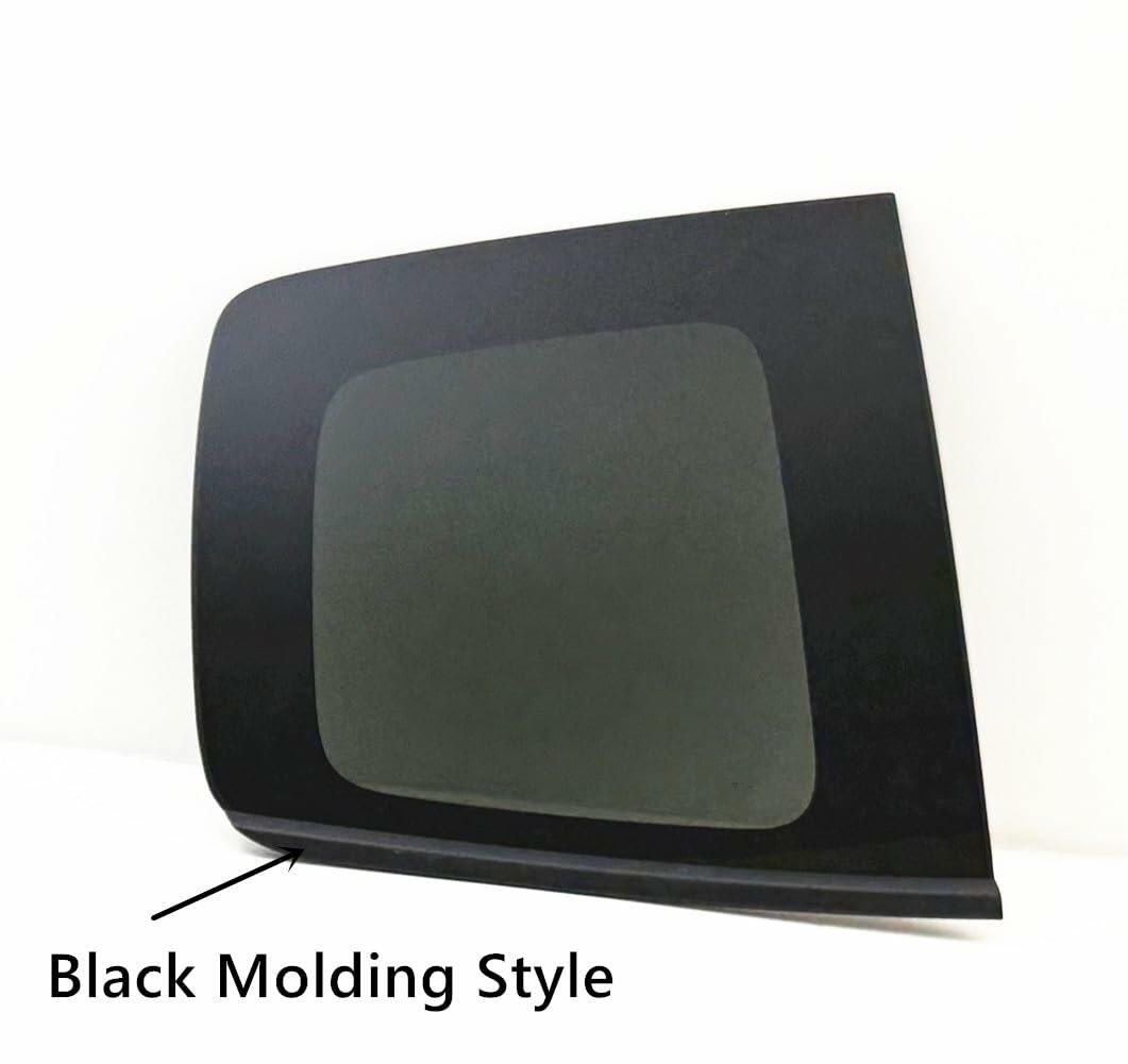 Black Molding Style Passenger Right Side Quarter Window Quarter Glass Compatible with Chevrolet Colorado GMC Canyon 2015-2023 Extended Cab Models