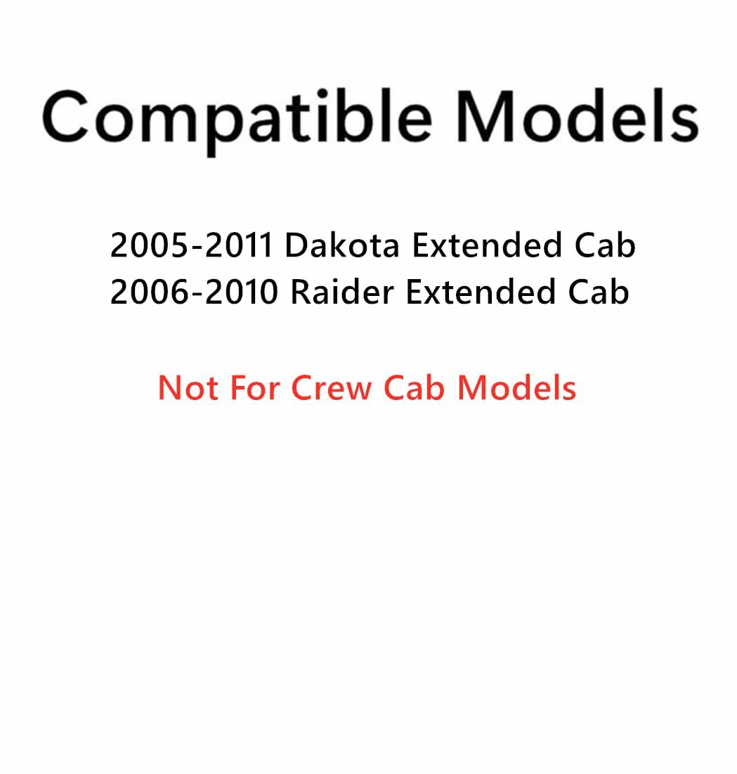 Tempered Driver Left Side Quarter Window Quarter Glass Compatible with Dodge Dakota 2005-2010 / Ram Dakota 2011 / Mitsubishi Raider 2006-2010 4-Door Extended/Club Cab Pickup With Glue