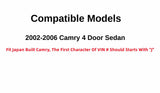 Japan Built Style Passenger Right Side Front Door Window Door Glass Compatible with Toyota Camry 2002-2006 Models
