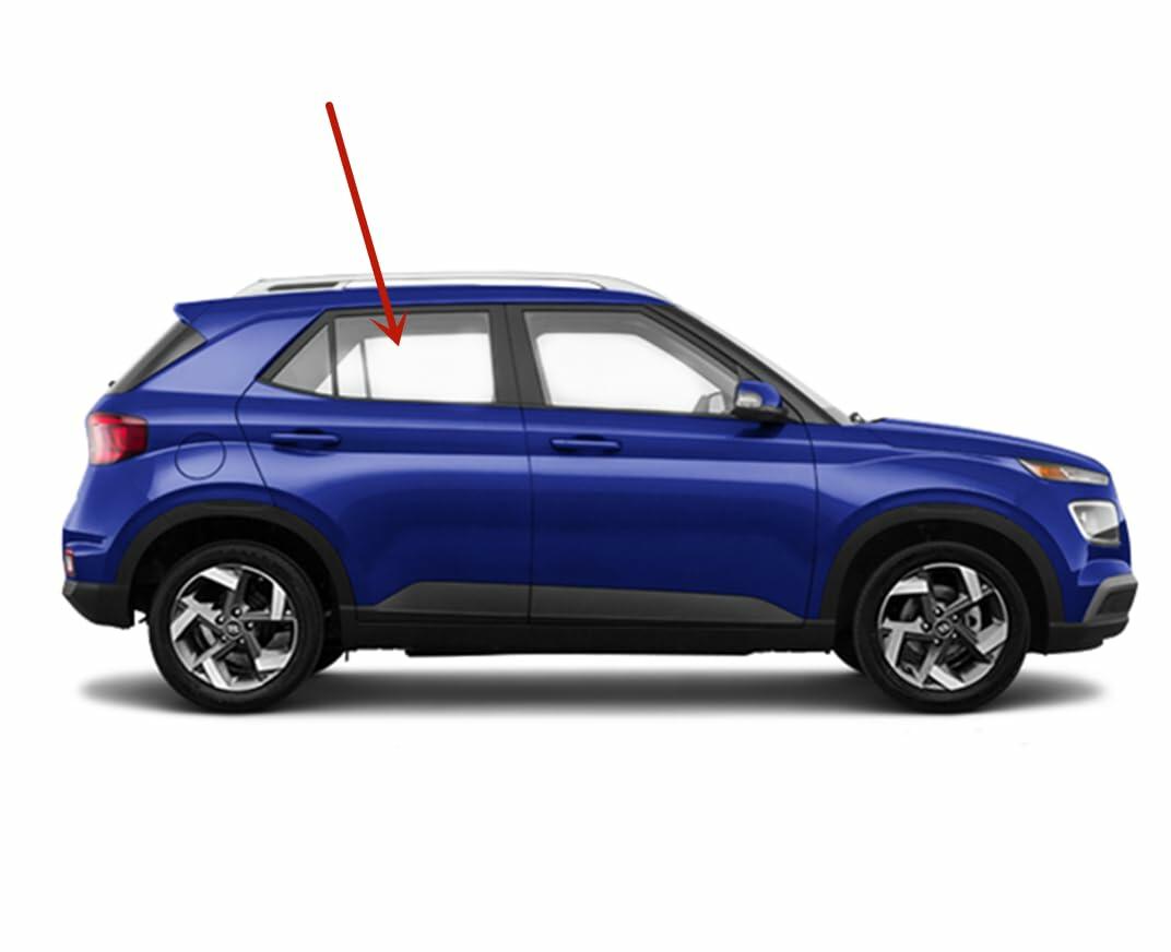 Tempered Passenger Right Side Rear Door Window Door Glass Compatible with Hyundai Venue 2020-2026 Models