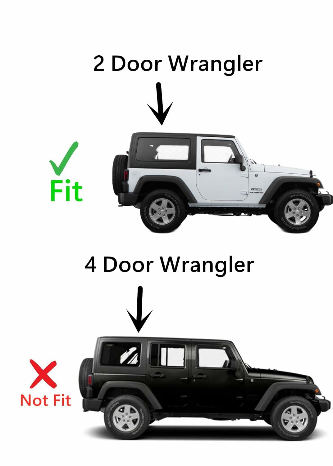 Tempered Passenger Right Side Quarter Window Quarter Glass Compatible with Jeep Wrangler 2011-2017 & Wrangler JK 2018 2-Door Models Only (Hardtop Must Be Same Year)