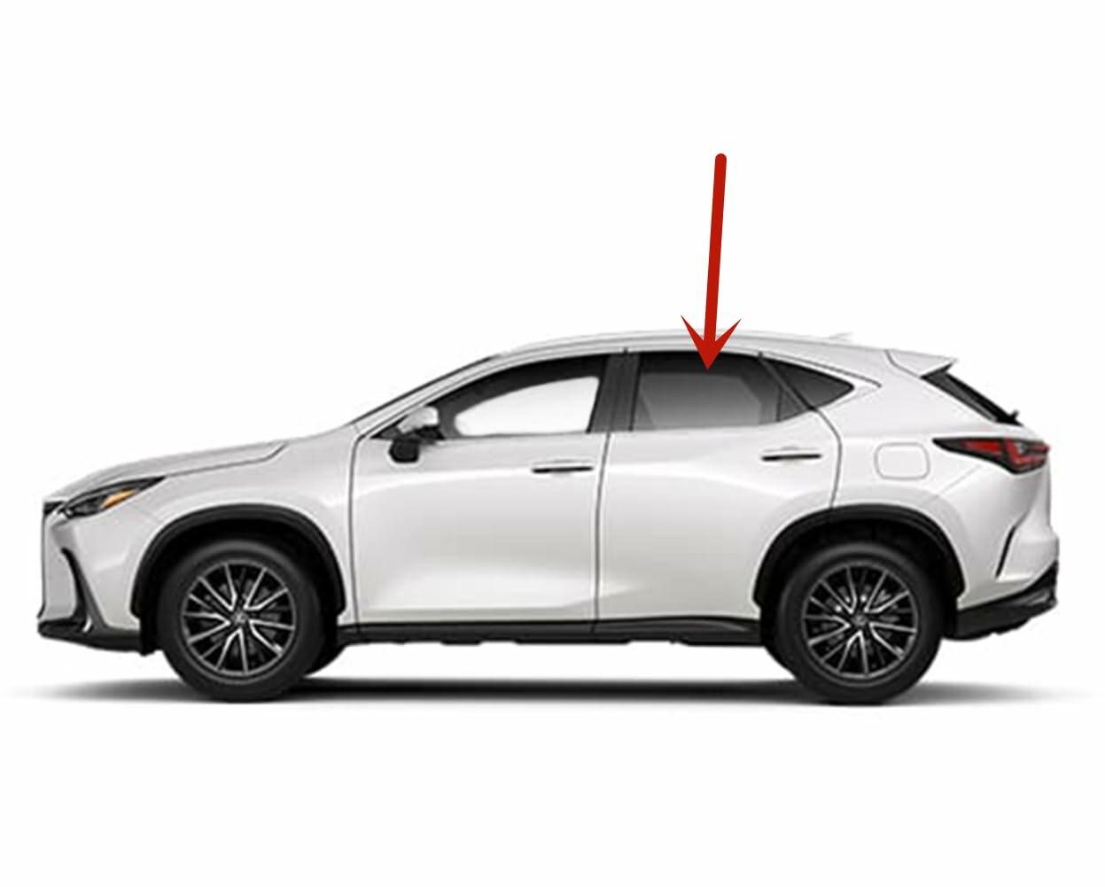 Tempered Driver Left Side Rear Door Window Door Glass Compatible with Lexus NX250 NX350 NX350h NX450h+ 2022-2026 Models