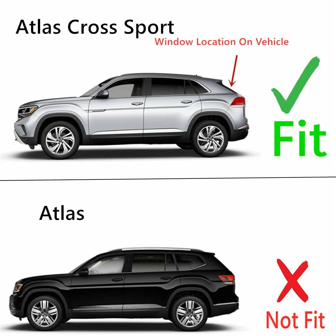 Heated Rear Back Tailgate Window Back Glass Compatible with Volkswagen Atlas Cross Sport 2020-2026 Models