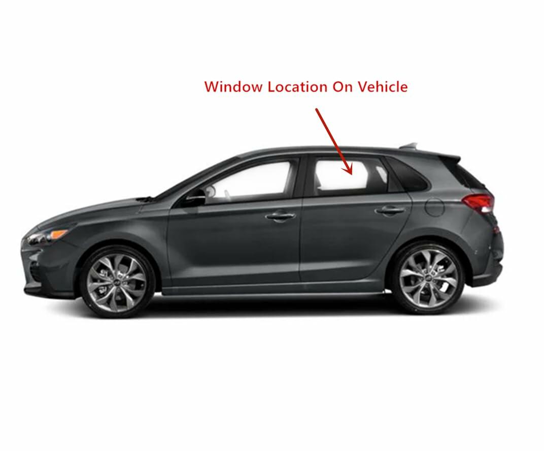 Tempered Driver Left Side Rear Door Window Glass Compatible with Hyundai Elantra GT 2018-2020 Models
