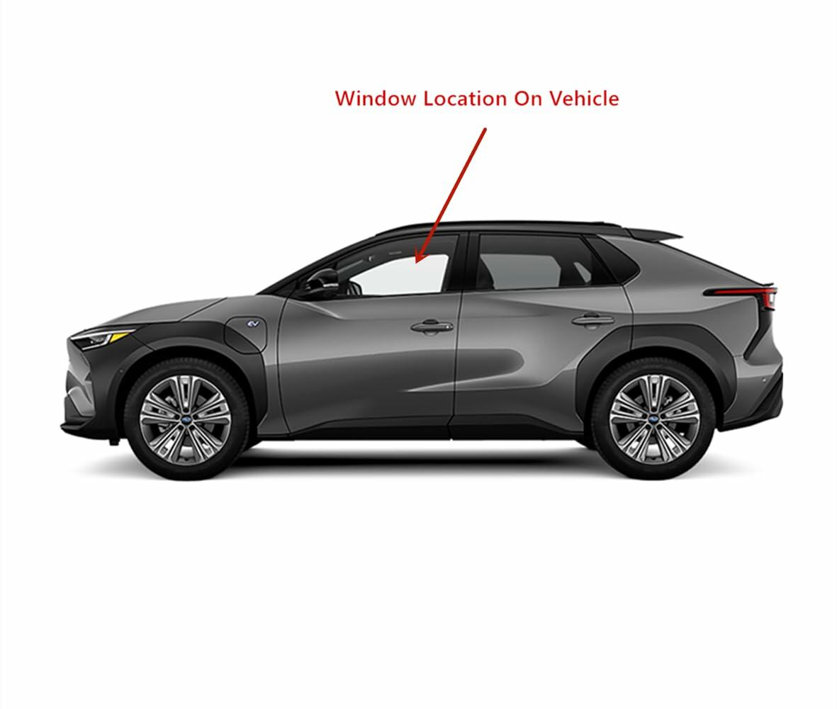 Tempered Driver Left Side Front Door Window Door Glass Compatible with Subaru Solterra / Toyota BZ4X 2023-2025 Models