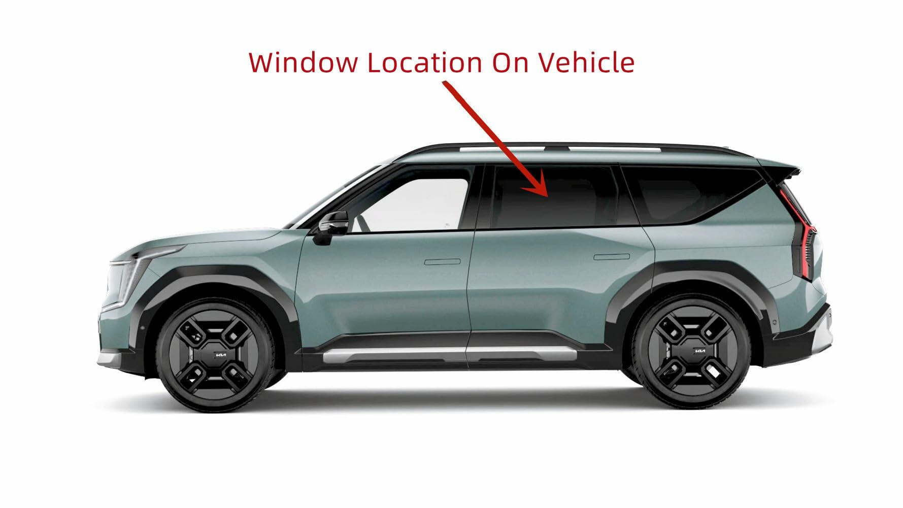 Laminated Driver Left Side Rear Door Window Door Glass Compatible with Kia EV9 2024-2025 Models