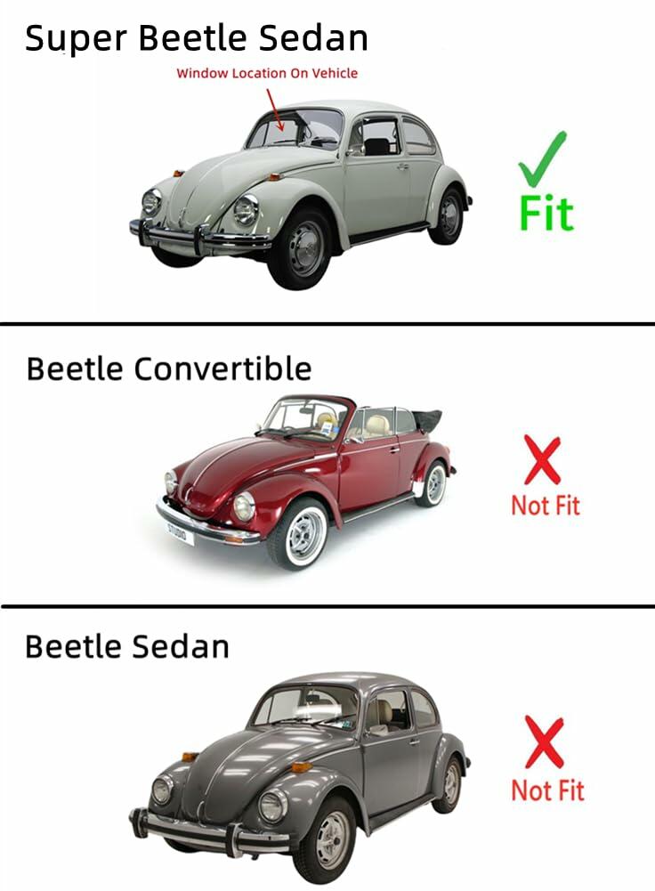 Laminated Front Windshield Window Glass Compatible with Volkswagen Super Beetle 2 Door Sedan 1973-1977 Models