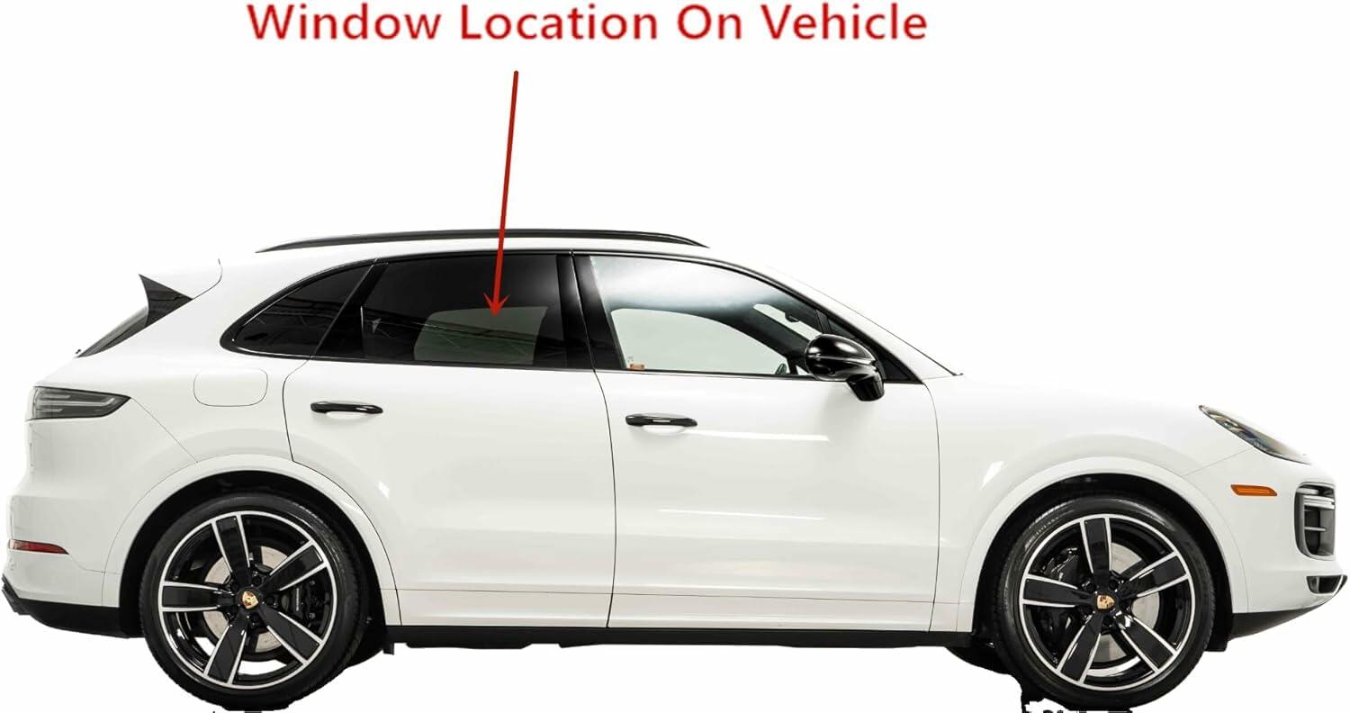 Tempered Passenger Right Side Rear Door Window Glass Compatible with Porsche Cayenne SUV 2019-2024 Models (Not For Coupe)