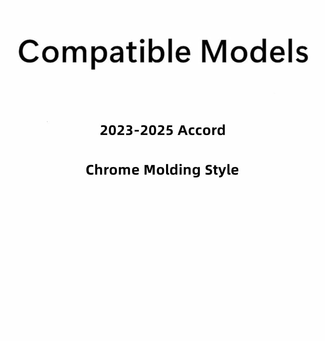 Chrome Molding Style Driver Left Side Quarter Window Quarter Glass Compatible with Honda Accord 2023-2025 Models