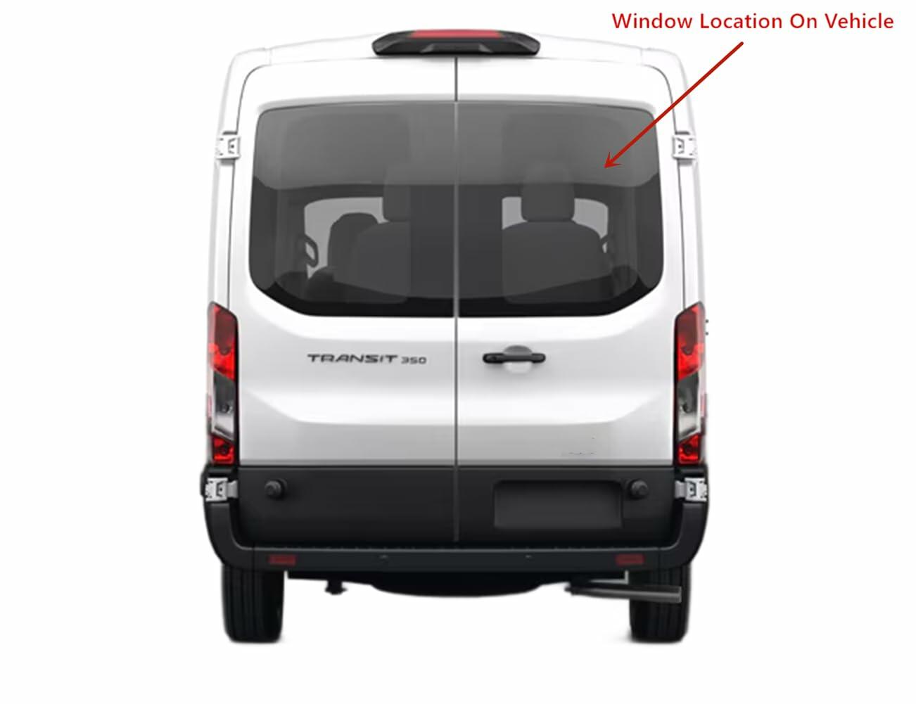 Factory Privacy Tinted Back Window Back Glass Passenger Right Side Compatible with Ford Transit 100.8" Mid-Roof & 110.2" High-Roof 2015-2026 Models (Not For Low-Roof , Or Connect)